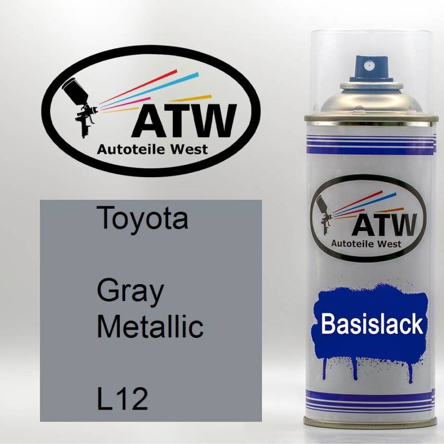 Toyota, Gray Metallic, L12: 400ml Sprühdose, von ATW Autoteile West.